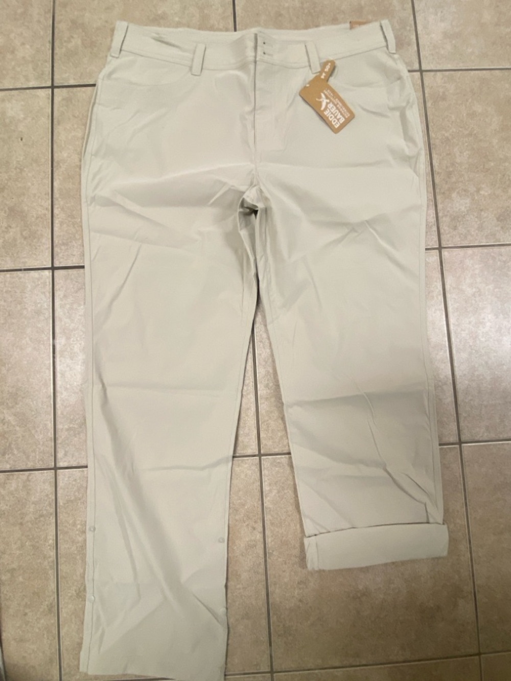 Eddie Bauer Men's Cream Khaki Stretch Chinos